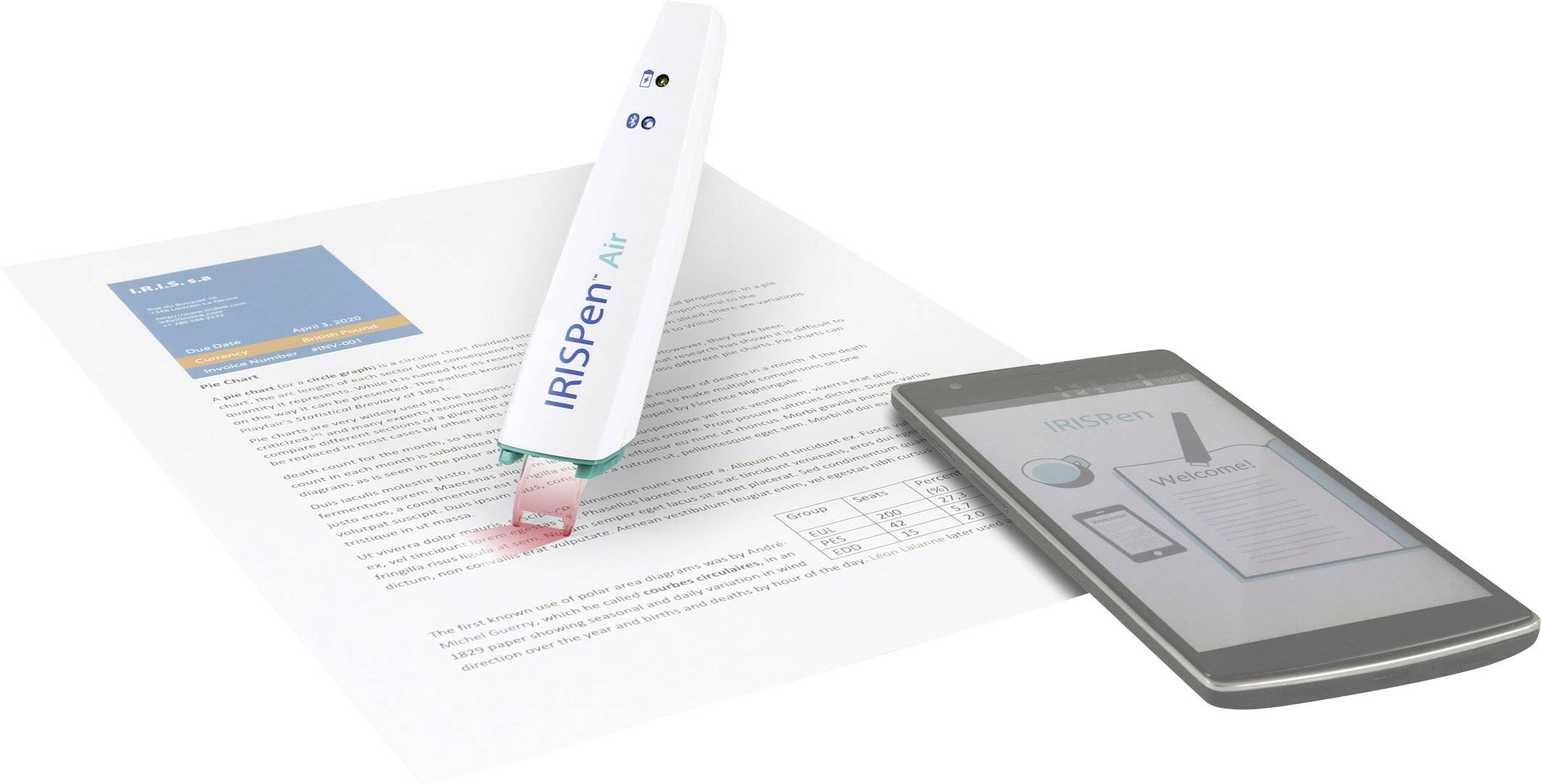 Stylet pour scanner IRIS by Canon IRISPen Air 7 Bluetooth fonction traduction, sortie vocale pour PC 1 pc(s)
