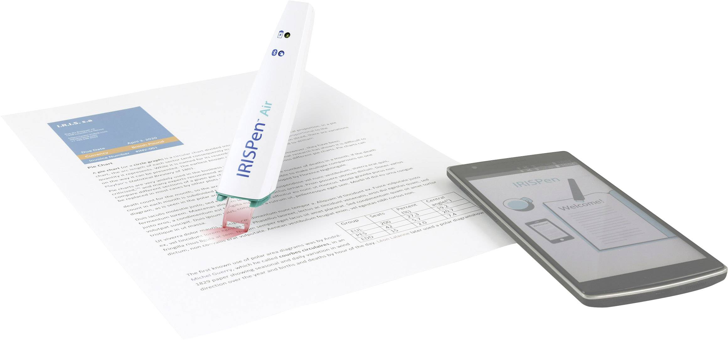 Stylet pour scanner IRIS by Canon IRISPen Air 7 Bluetooth fonction traduction, sortie vocale pour PC 1 pc(s)