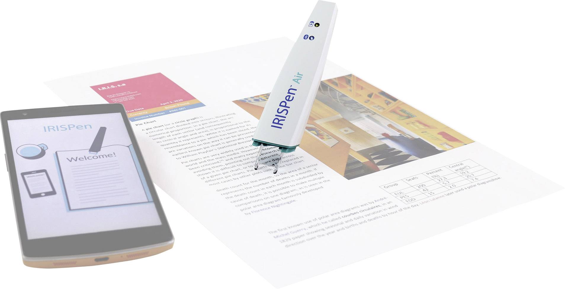 Stylet pour scanner IRIS by Canon IRISPen Air 7 Bluetooth fonction traduction, sortie vocale pour PC 1 pc(s)