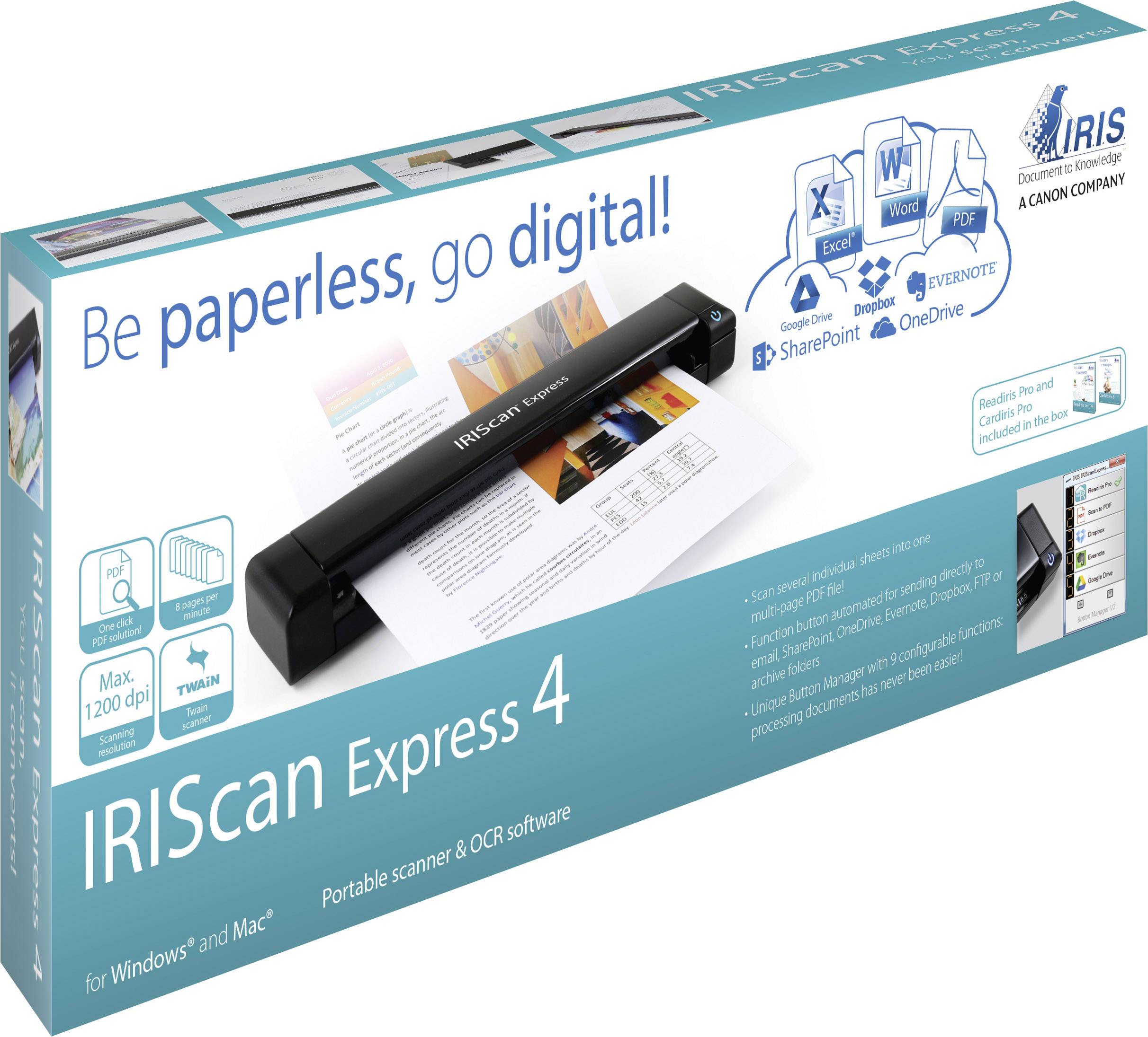 IRIS by Canon IRIScan™ Express 4 Scanner de documents A4 300 x 900 dpi USB