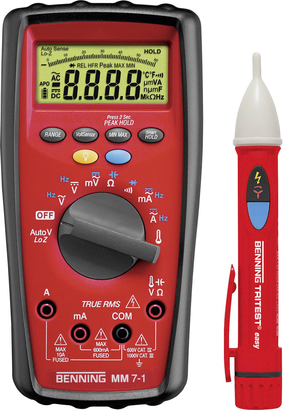 Benning MM 7-1 + TRITEST® easy Multimètre numérique CAT III 1000 V, CAT IV 600 V Affichage (nombre de points): 6000