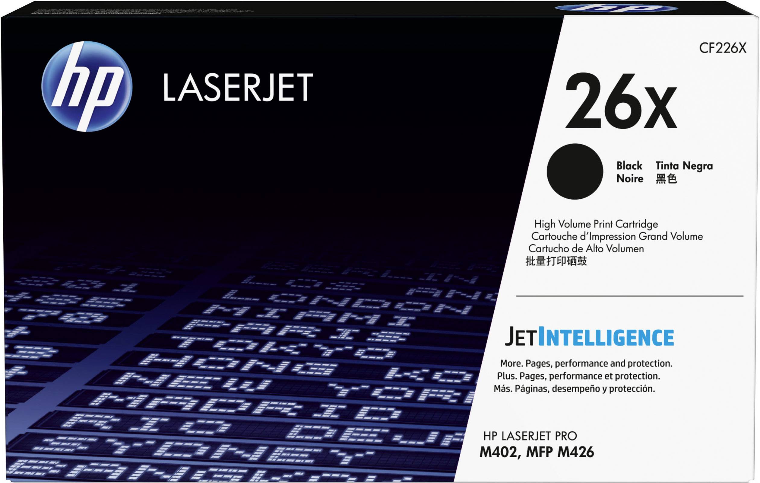 HP LaserJet Tonerpatrone, Modellnummer CF226X, hohe Kapazität, schwarze Tinte. Kompatibel mit Druckermodellen M402 und M426.