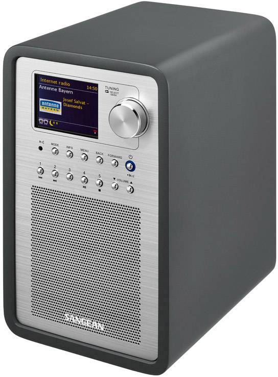 N/A Sangean WFR-70 (SmartLink 1) audio, stéréo (jack 3.5 mm), LAN (10/100 Mo/s), USB Spotify, compatible DLNA gris
