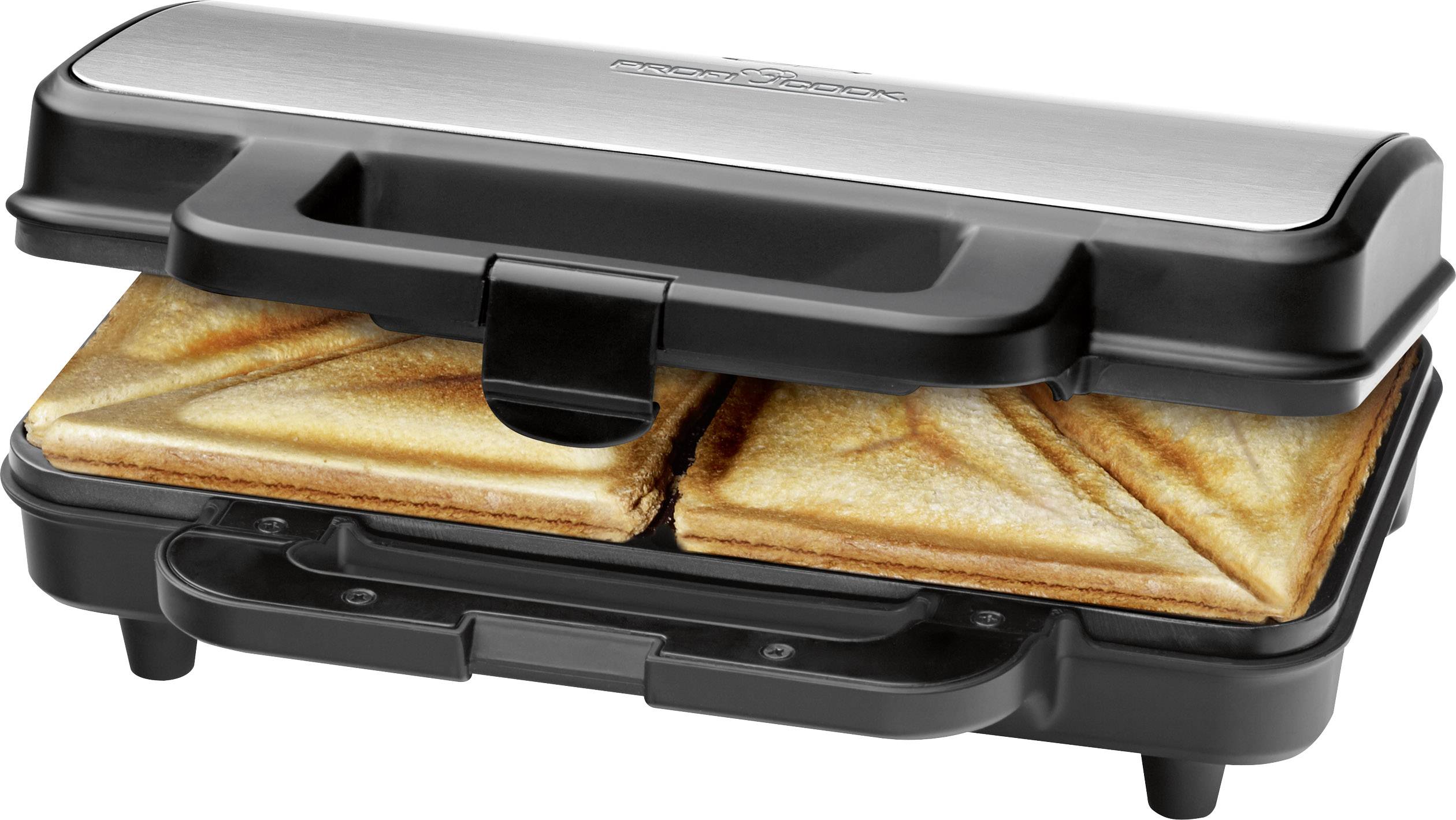 Profi Cook PC-ST 1092 Machine à croque-monsieur noir, argent