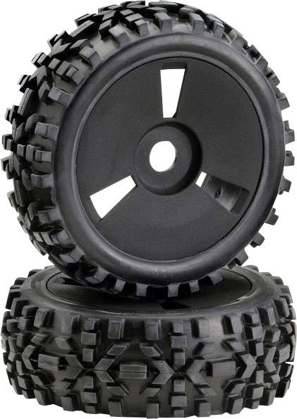 Roues complètes Crossline rough Pin pour Buggy Absima 2520018 disque noir 1:8 1 paire(s)