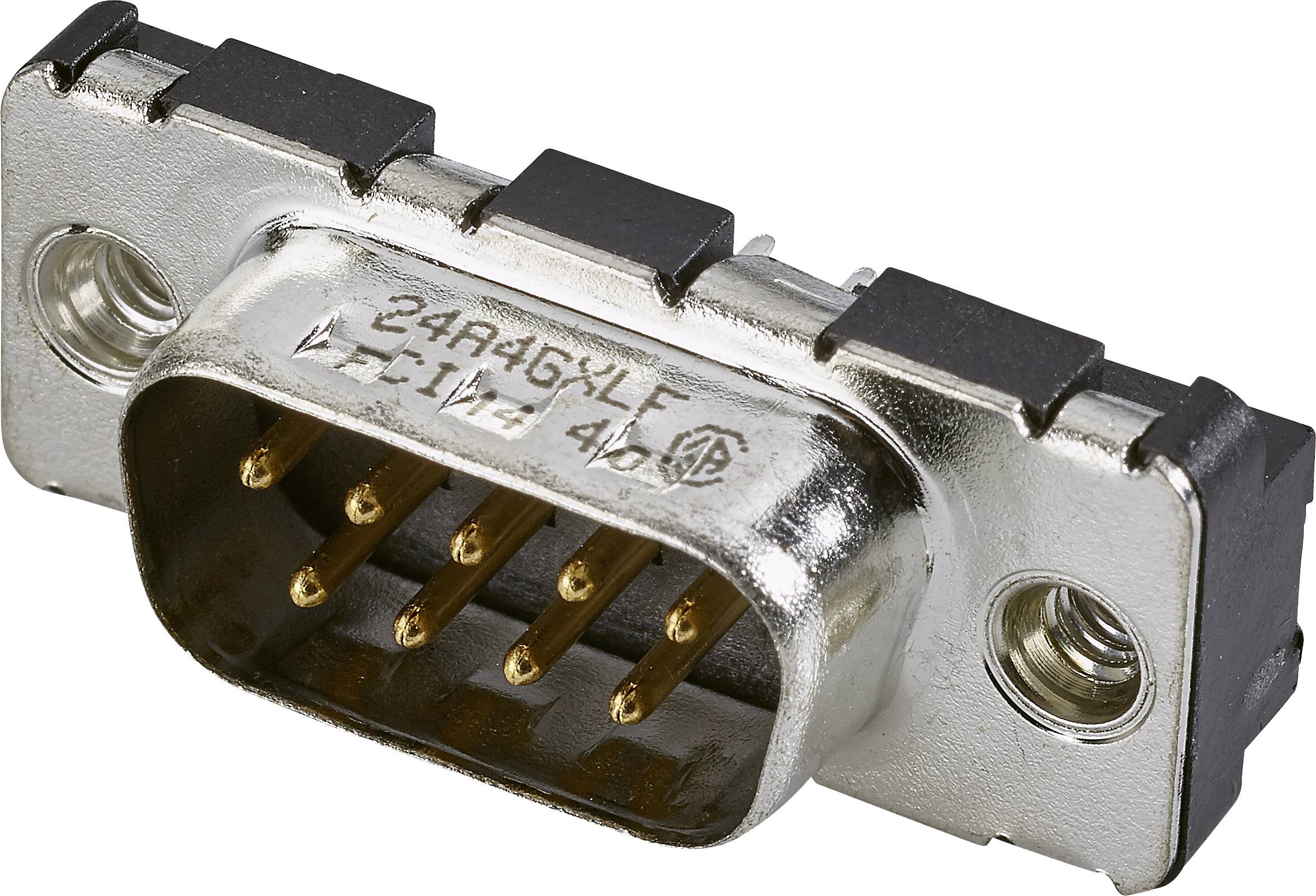FCI D-SUB D09P24A4GX00LF Embase SUB-D mâle 180 ° Nombre de pôles: 9 pour circuits imprimés
