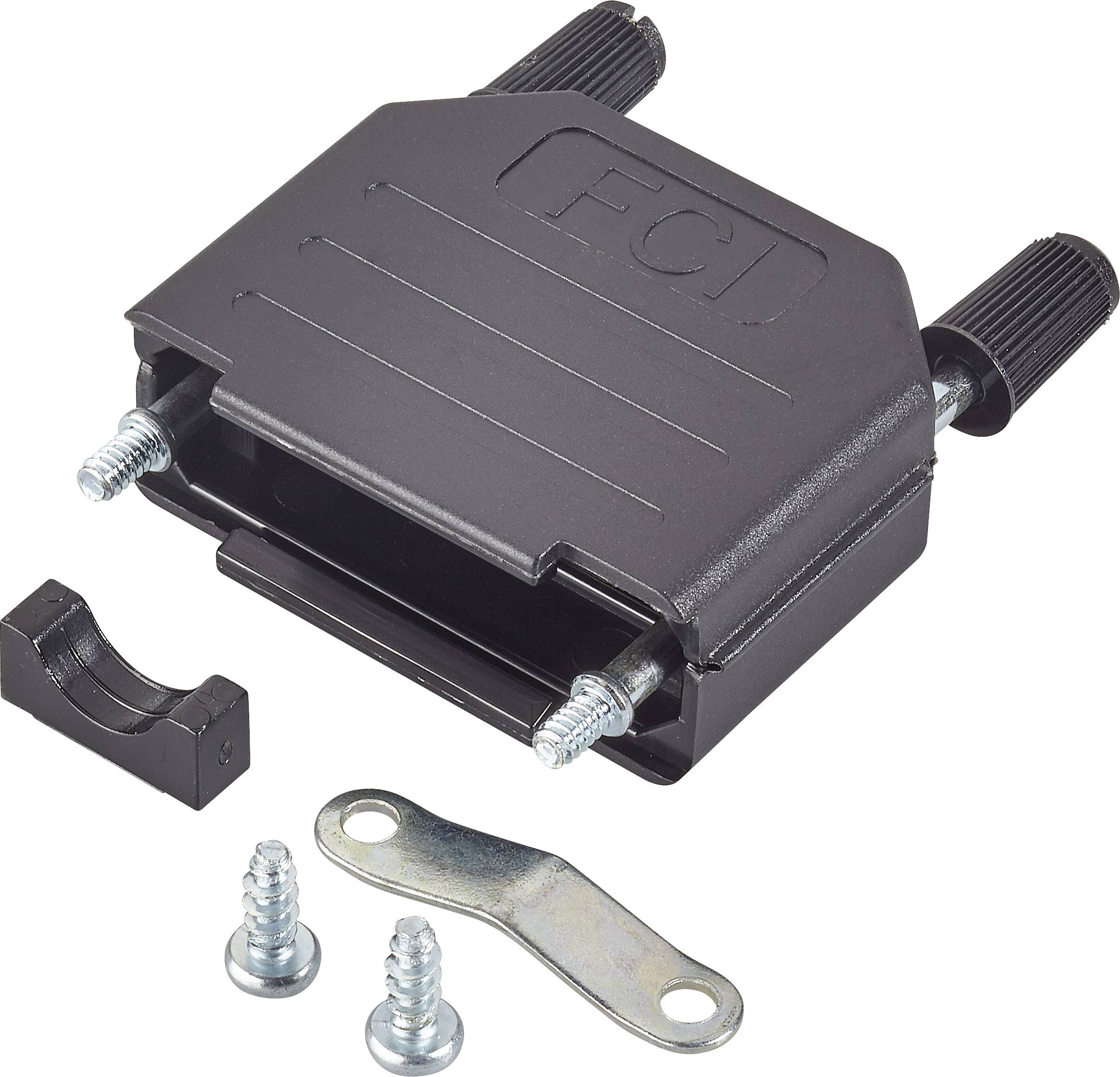 Capot SUB-D 25 pôles FCI 86303639BLF matière plastique 180 ° noir