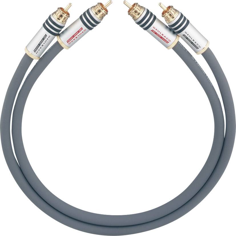 Cinch-RCA audio Câble de raccordement [2x Cinch-RCA mâle - 2x Cinch-RCA mâle] 1.00 m anthracite contacts dorés Oehlbach NF 14