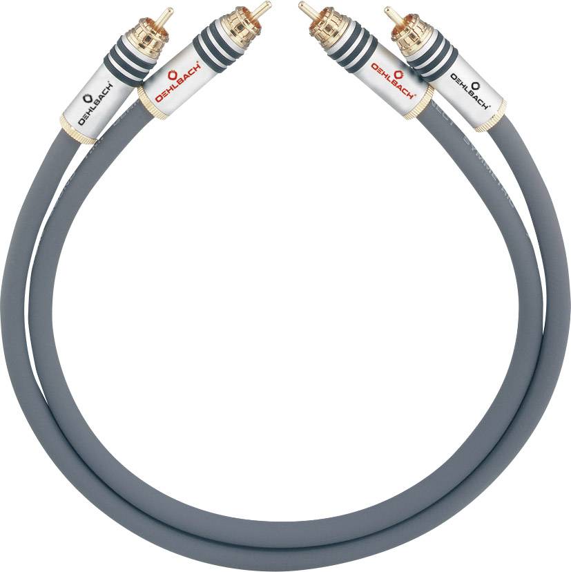 Cinch-RCA audio Câble de raccordement [2x Cinch-RCA mâle - 2x Cinch-RCA mâle] 1.50 m anthracite contacts dorés Oehlbach NF 14