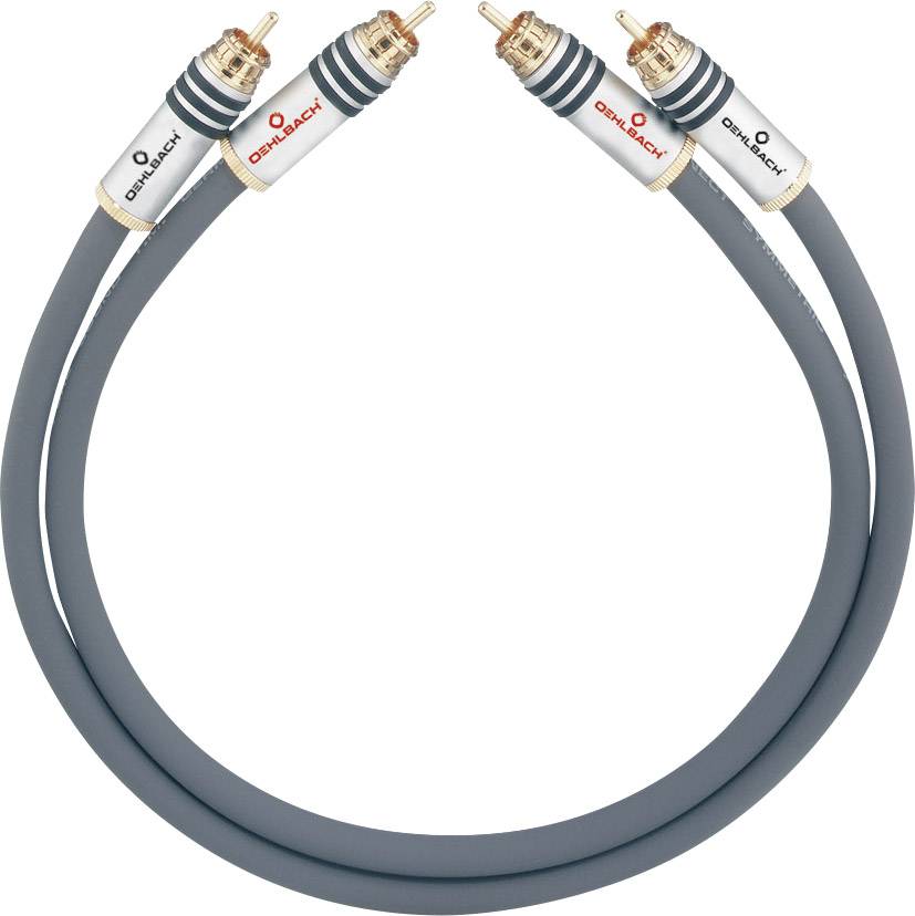 Cinch-RCA audio Câble de raccordement [2x Cinch-RCA mâle - 2x Cinch-RCA mâle] 2.25 m anthracite contacts dorés Oehlbach NF 14