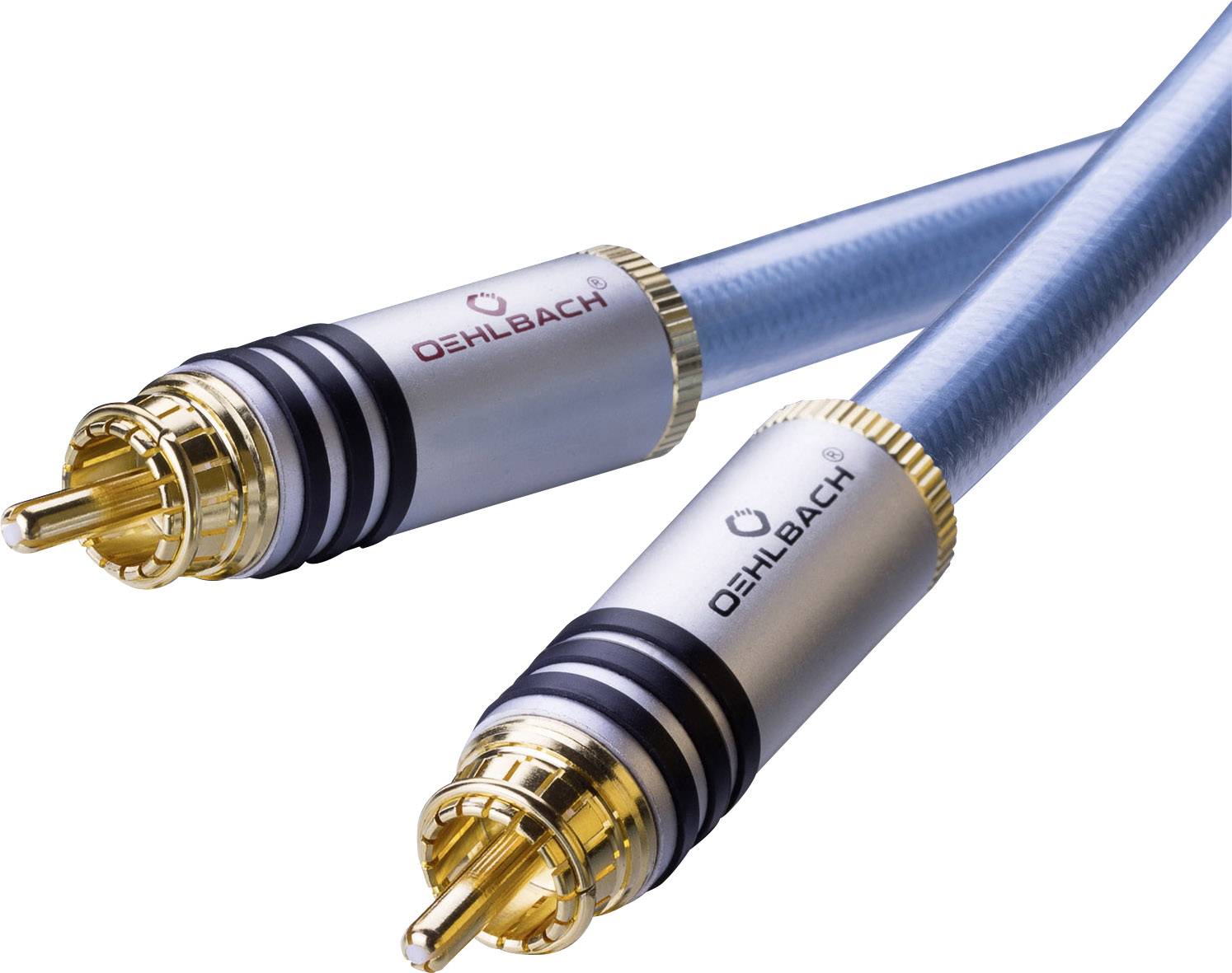 Cinch-RCA audio Câble de raccordement [2x Cinch-RCA mâle - 2x Cinch-RCA mâle] 1.75 m bleu contacts dorés Oehlbach XXL® Series 2