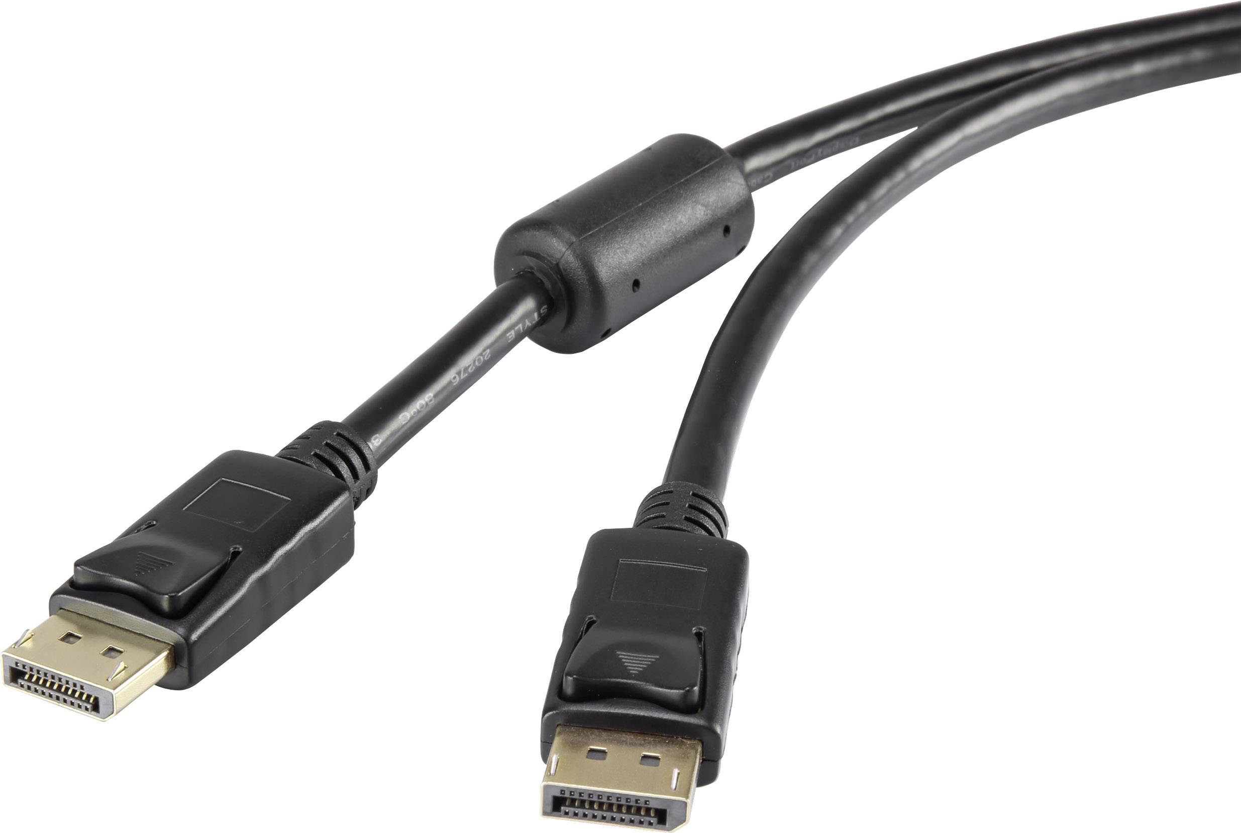 Renkforce DisplayPort Câble de raccordement Fiche mâle DisplayPort, Fiche mâle DisplayPort 10.00 m noir UHD 4K @ 60 Hz contacts