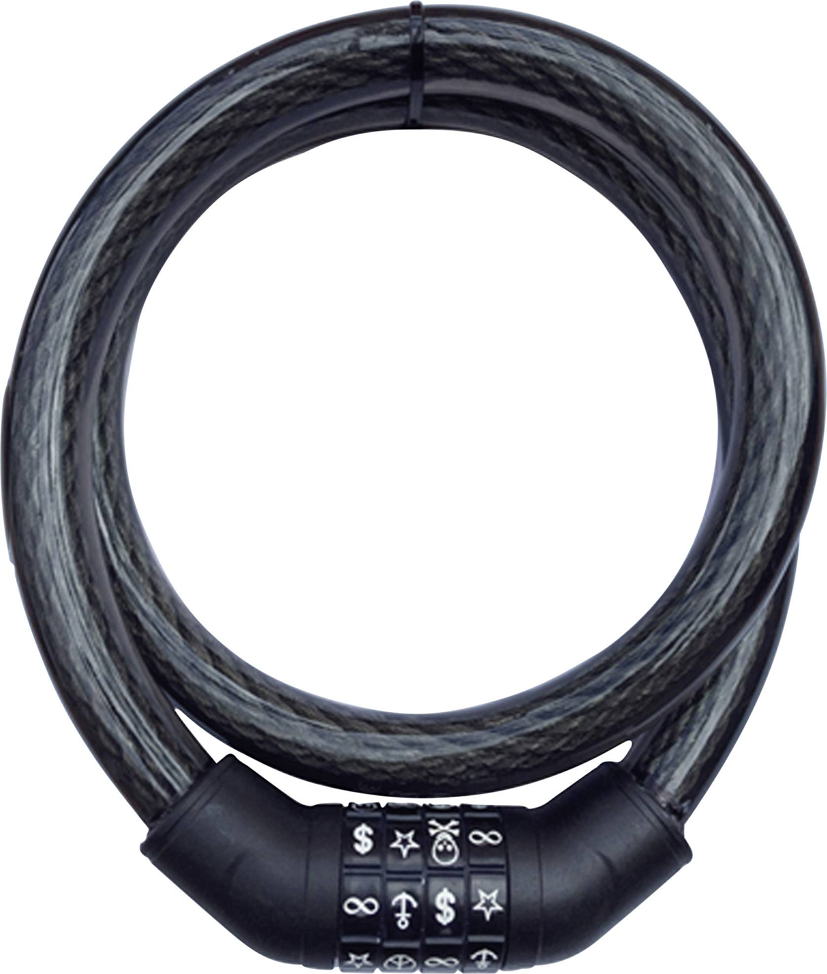 Security Plus SPS 100 Câble antivol noir fermeture à combinaison avec symboles