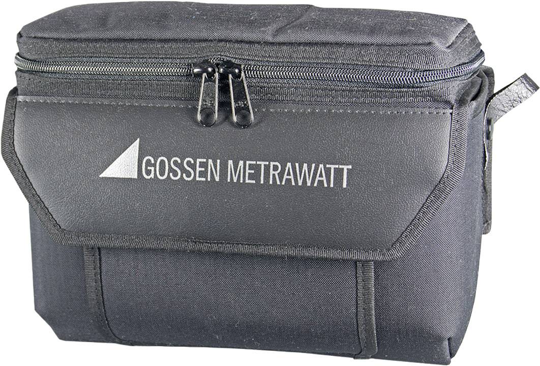Sacoche noire avec fermeture éclair et logo 'Gossen Metrawatt' sur l'avant.