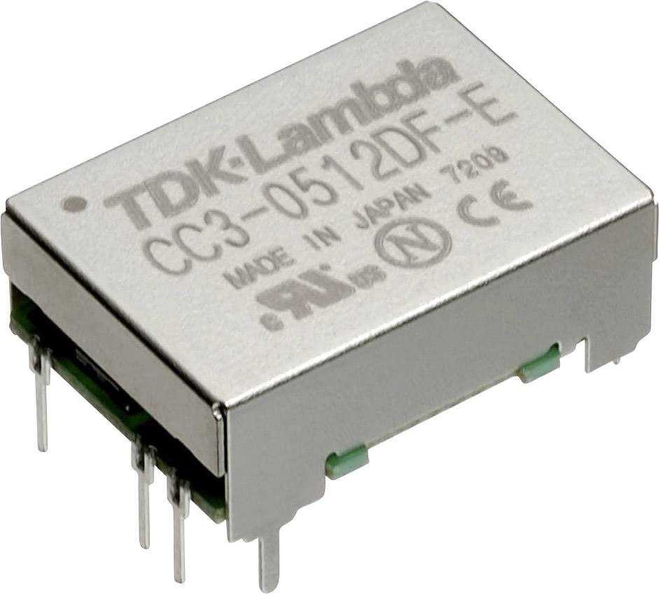 Convertisseur CC/CC pour circuits imprimés TDK-Lambda CC3-2405SF-E Nbr. de sorties: 1 x 24 V/DC 5 V/DC 0.6 A 3 W 1 pc(s)