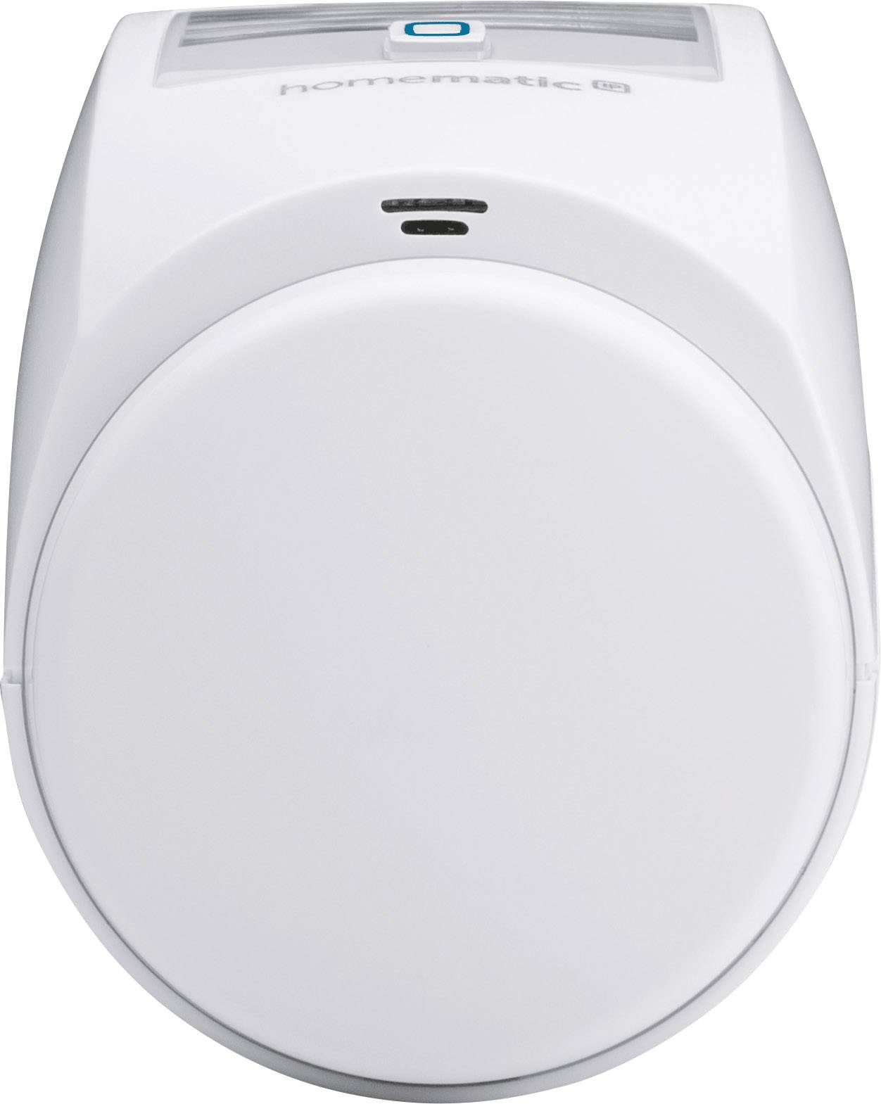 Un thermostat de radiateur blanc avec affichage numérique, faisant partie d'un système domotique.