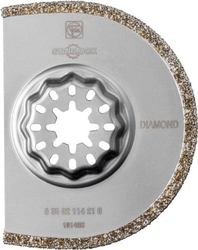 Lame de scie revêtue de diamant avec support en forme d'étoile, marquée 'STARLOCK' et 'DIAMOND', pour une coupe précise.