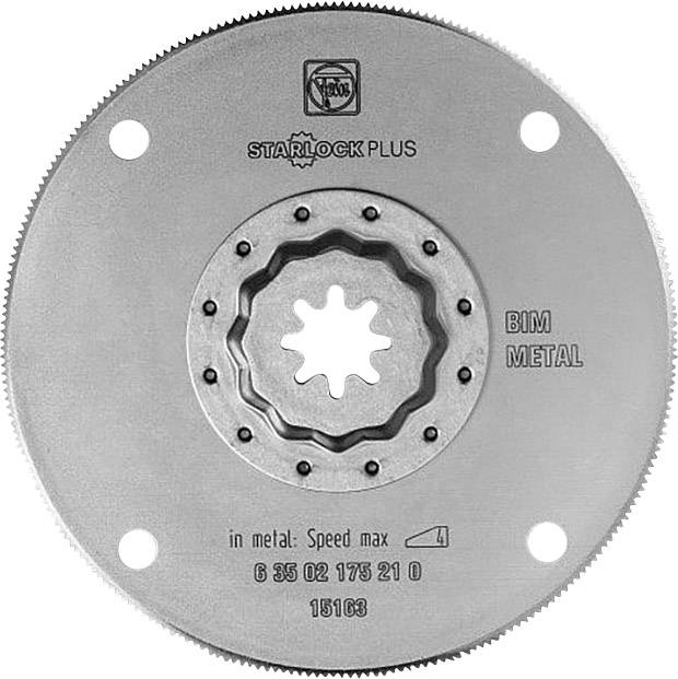 Lame de scie circulaire en métal portant l'inscription 'Starlock Plus BIM Metal', adaptée aux travaux sur métaux.