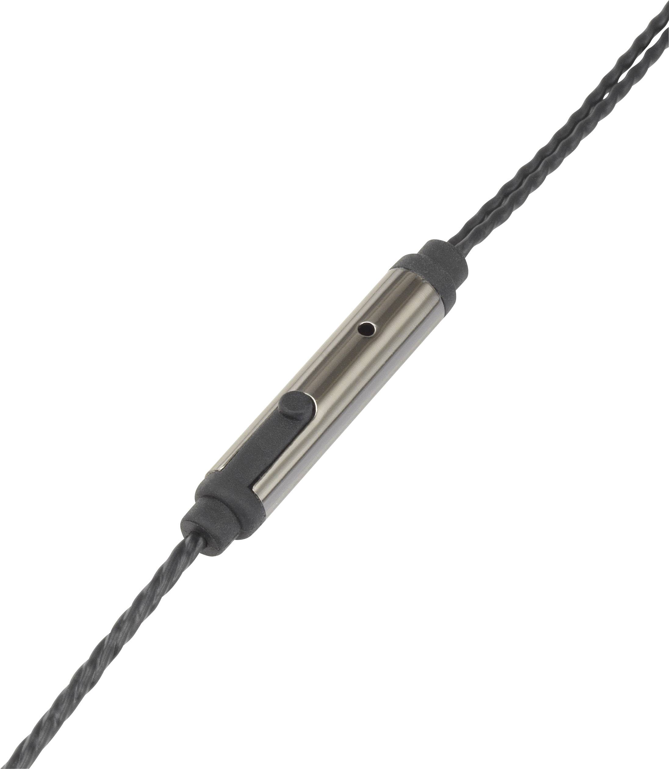 Renkforce Écouteurs intra-auriculaires filaire noir (métallisé) micro-casque
