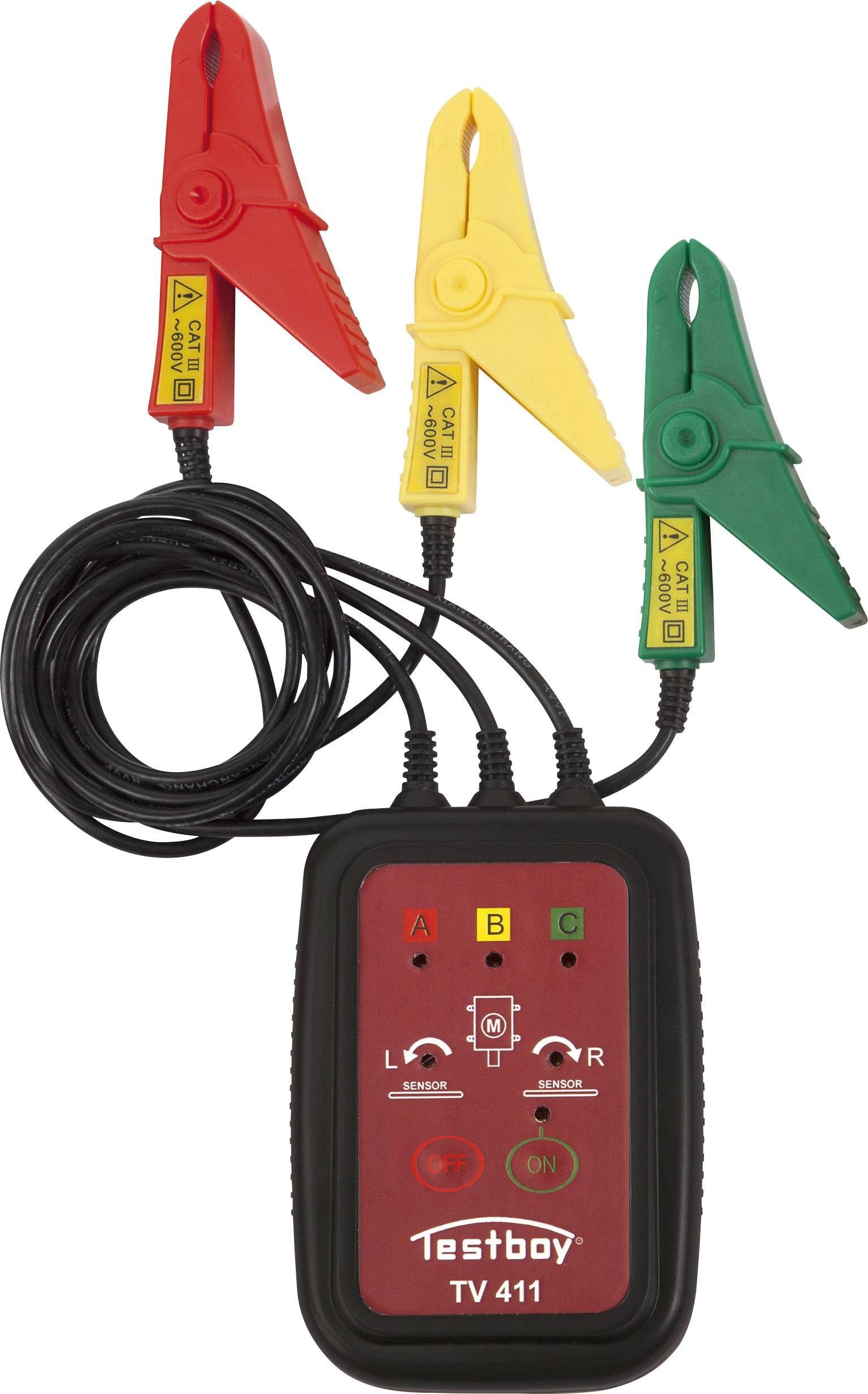 Appareil de mesure du champ rotatif Testboy TV 411 CAT III 600 V LED