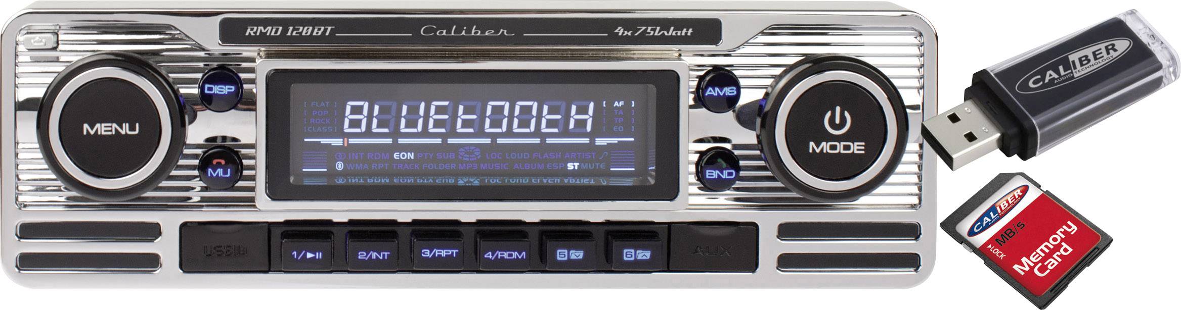 Caliber RMD-120BT Autoradio design rétro, kit mains libres bluetooth