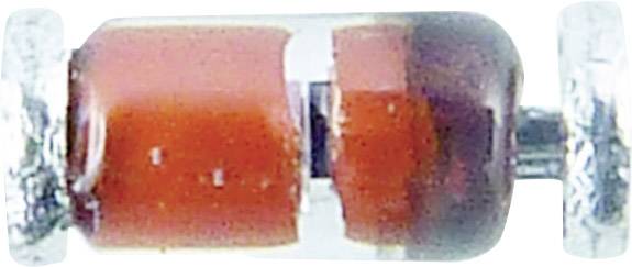 Un petit composant en verre avec un cylindre rouge au centre, encastré dans des contacts métalliques. Couramment utilisé en électronique.
