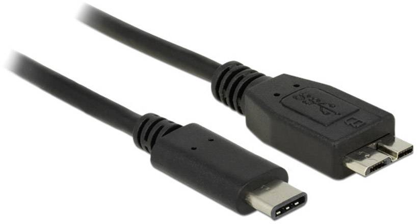 Câble USB avec deux types de connecteurs différents : à gauche USB-C, à droite USB-Micro-B. Utilisé pour le transfert de données et la charge.