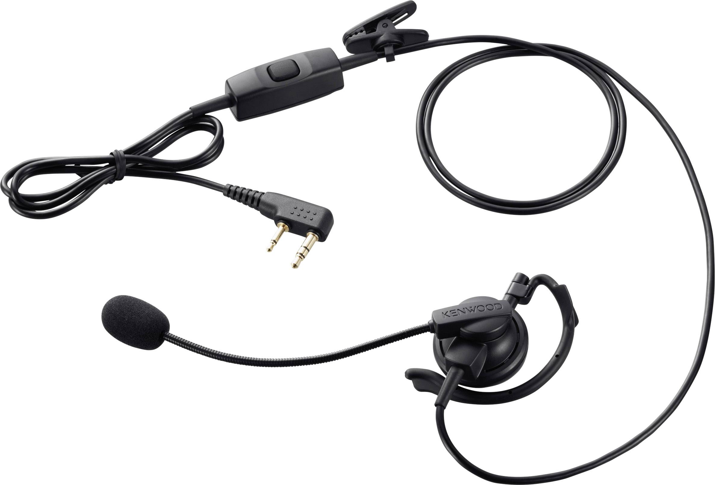 Un casque noir avec microphone et fiche jack 3,5 mm, adapté pour une utilisation avec des radios ou des appareils mobiles.