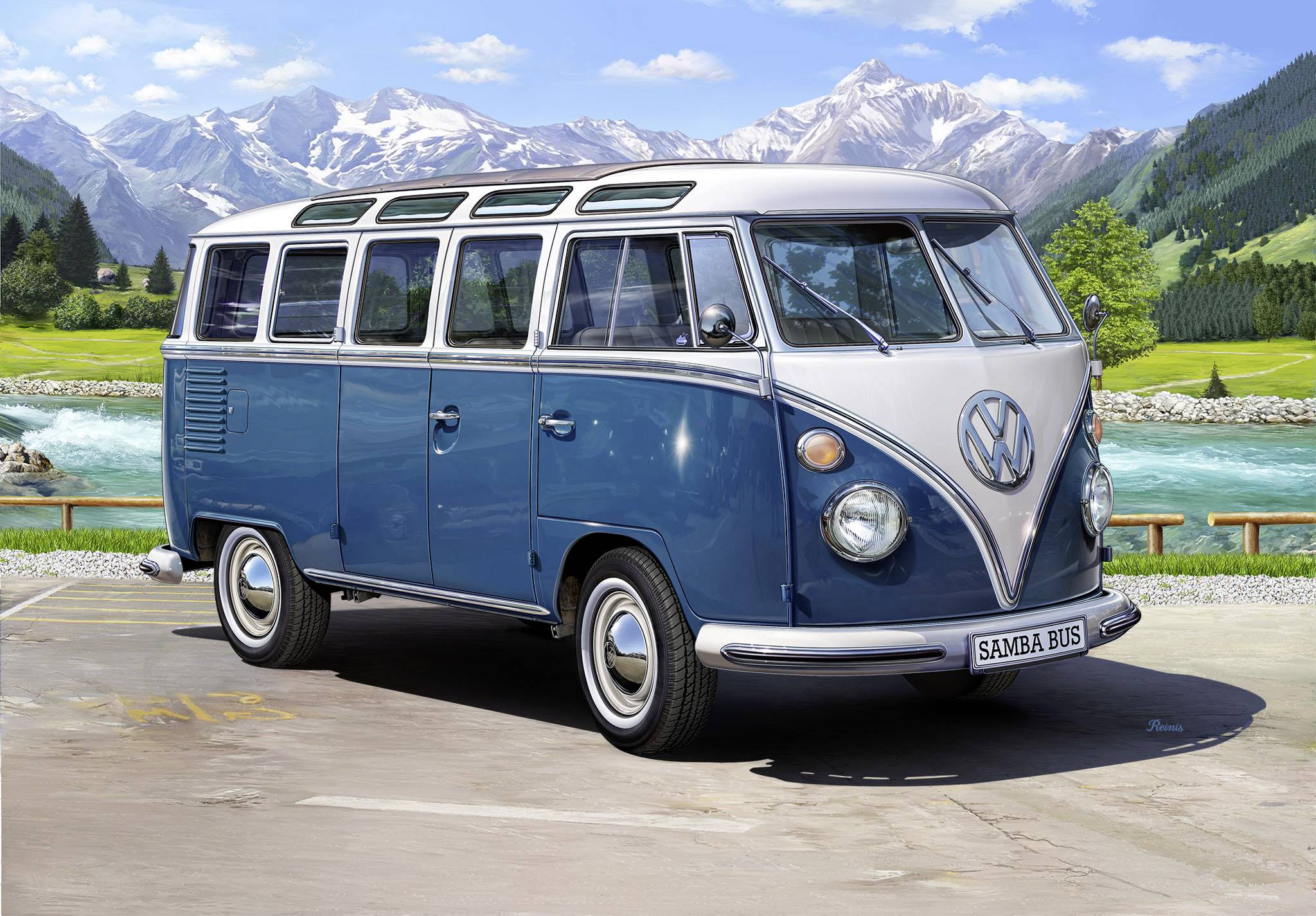 Maquette de bus Revell 07009 Volkswagen T1 Bus Samba 1:16