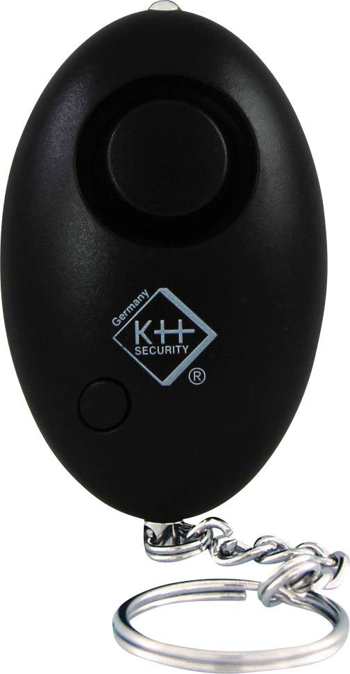 kh-security Alarme de poche noir avec LED 100103B