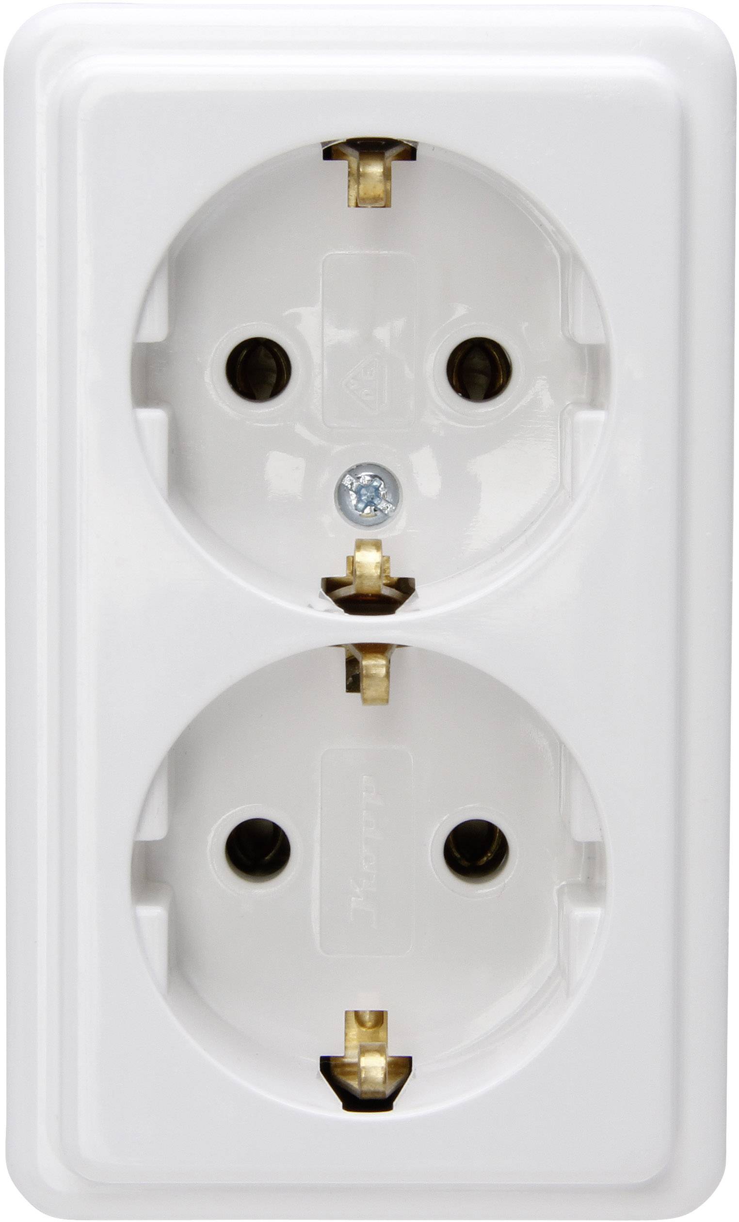 Prise 2P+T x2 standard apparent Kopp 102502002 blanc arctique 1 pc(s)