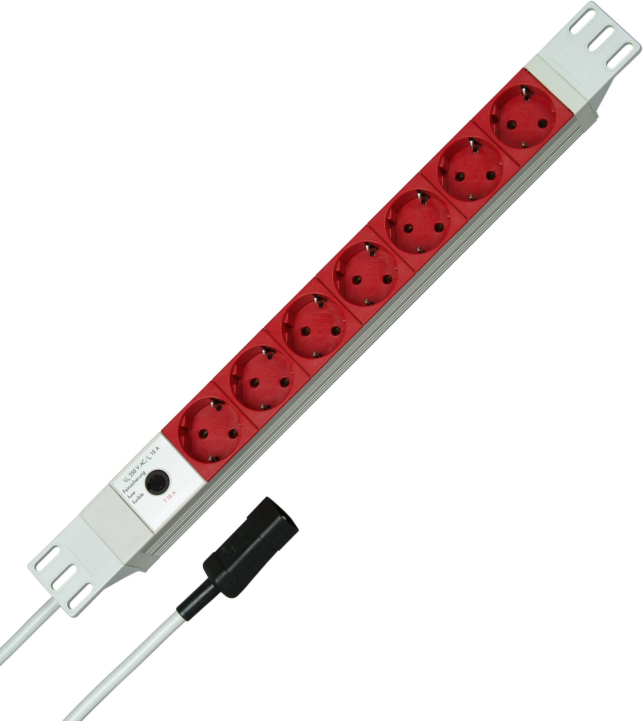 Multiprise 19 pouces x7 Kopp PROFIversal 931704011 blanc, rouge