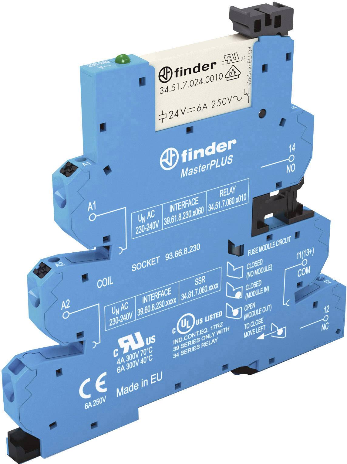 Finder 39.61.0.240.0060 Interface relais 240 V/DC, 240 V/AC 6 A 1 inverseur (RT) 1 pc(s)