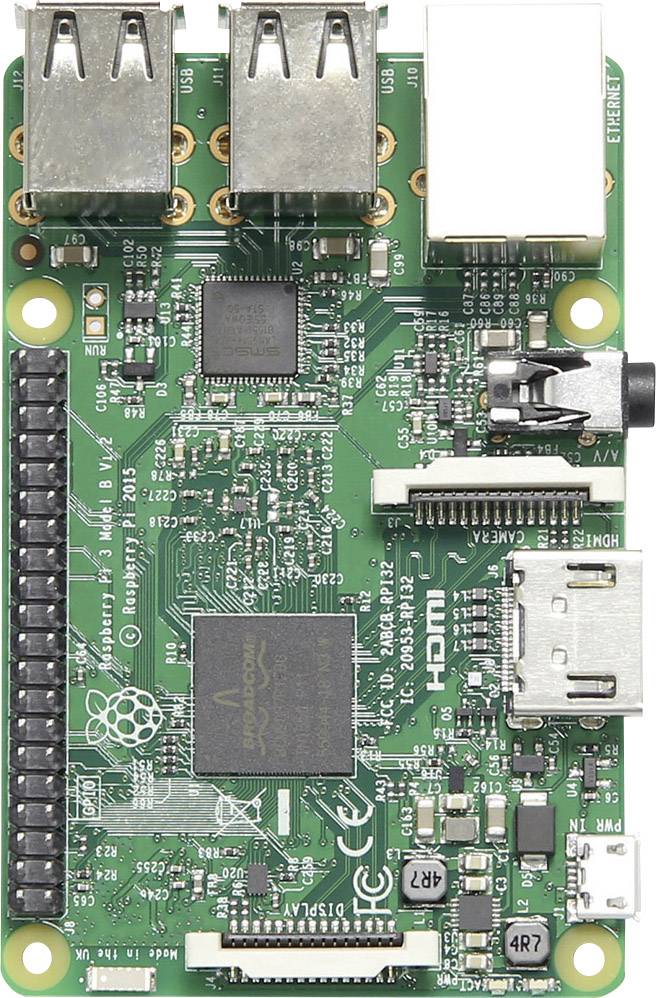 Une carte mère verte de Raspberry Pi avec plusieurs ports et puces pour des projets électroniques DIY et des applications informatiques.