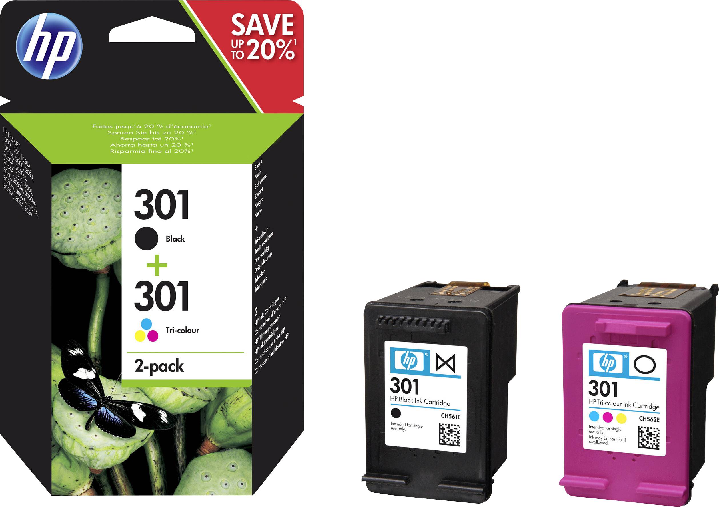 HP 301 Encre pack bundle d'origine noir, cyan, magenta, jaune N9J72AE Encre