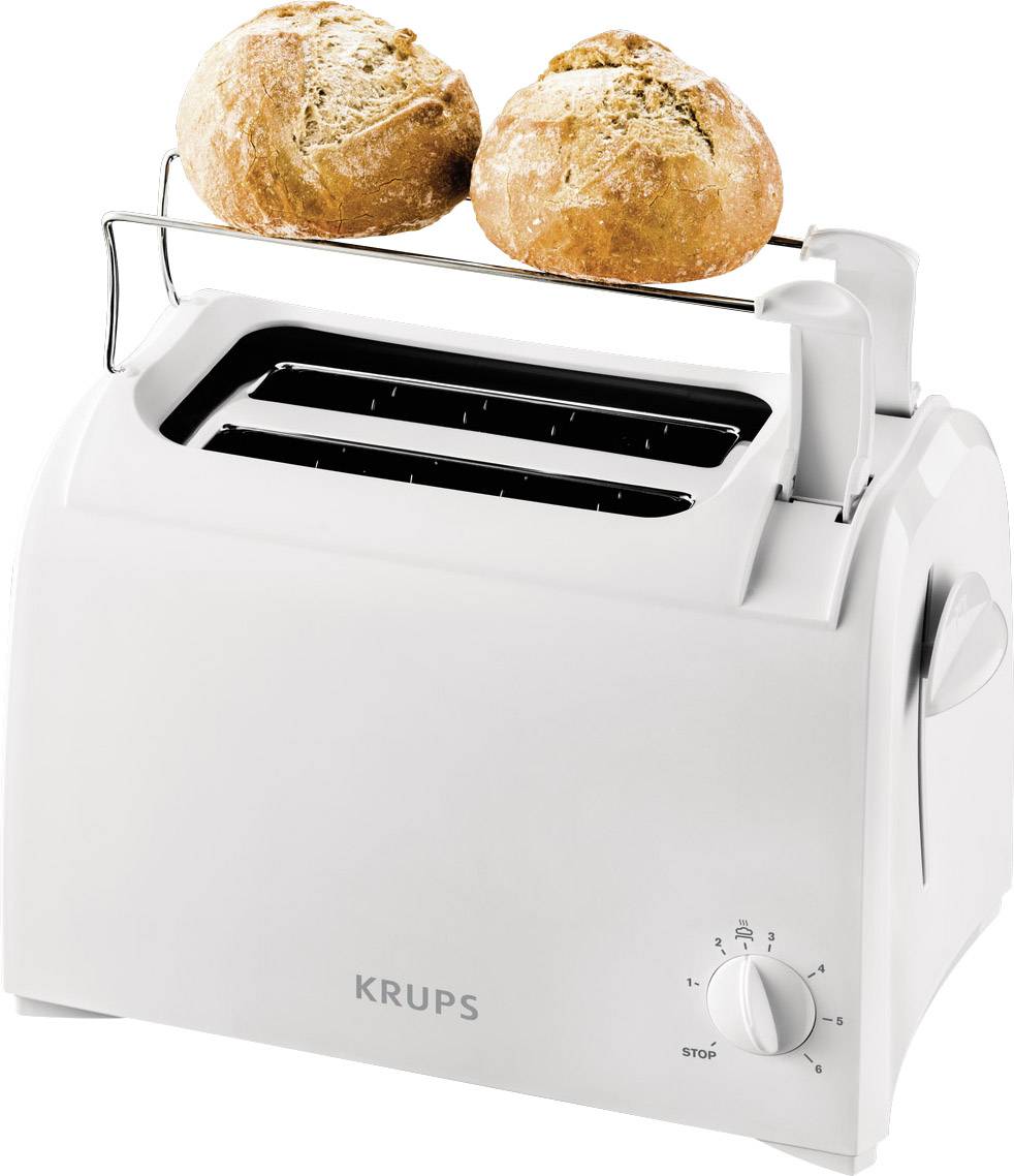 Krups KH1511 Grille-pain avec grille spéciale viennoisieries intégrée blanc
