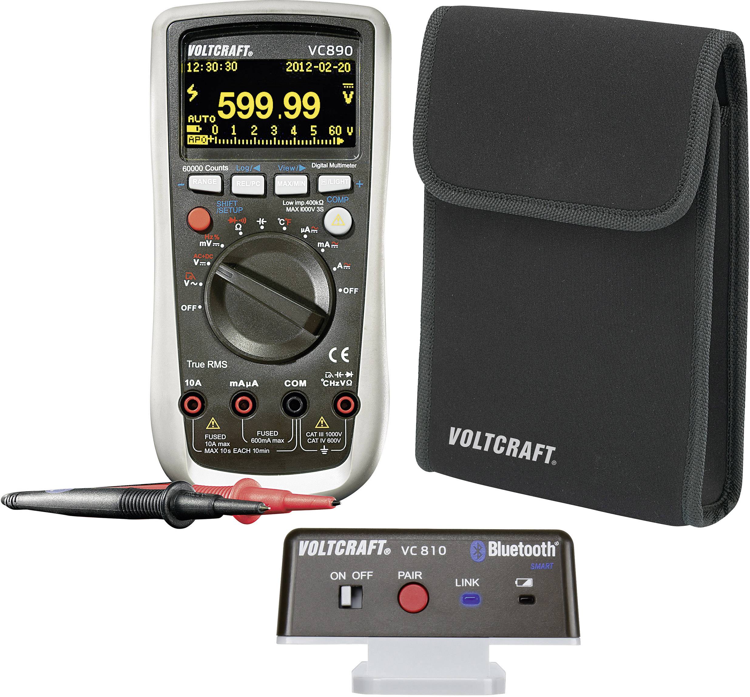 VOLTCRAFT VC890 OLED Multimètre numérique affichage OLED, enregistreur de données CAT III 1000 V, CAT IV 600 V Affichage (nombre