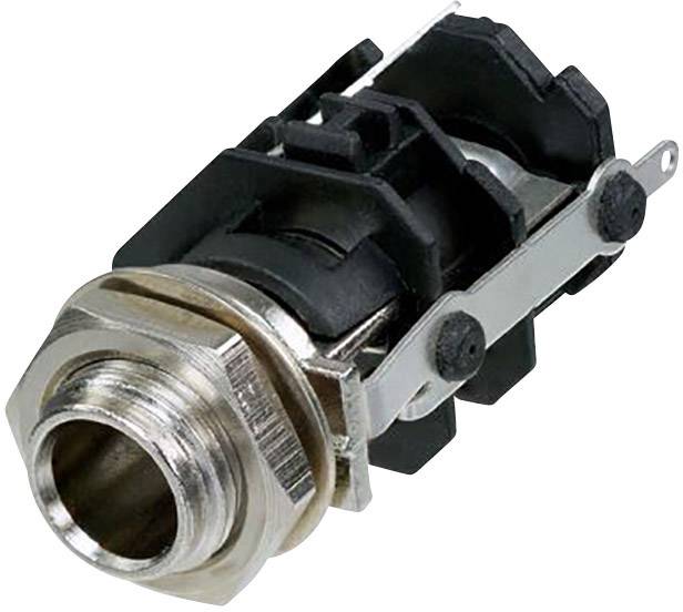 Jack 6.35 mm embase femelle, verticale Rean AV RJ3VM-S-CON Nombre de pôles: 3 stéréo noir