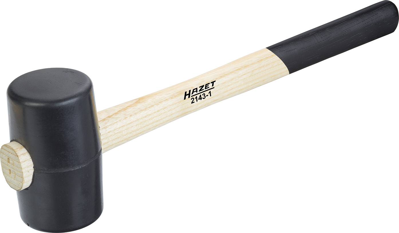 Un marteau de carrossier noir avec manche en bois, marque 'Hazet 2143-1'. Adapté pour des coups doux afin de ne pas endommager les surfaces.