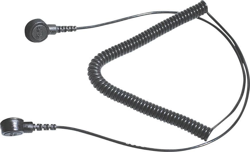 Un câble spiralé noir et allongé avec deux connexions rondes à ses extrémités, souvent utilisé pour relier des appareils audio.