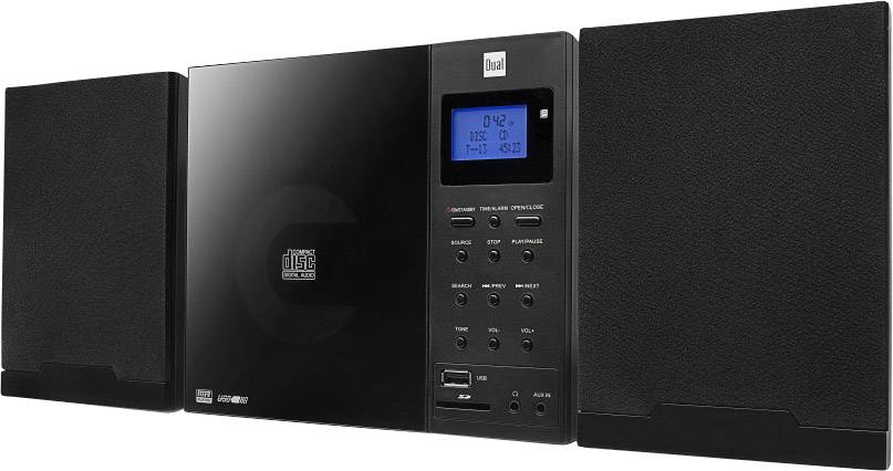 Chaîne stéréo Dual DAB 102 AUX, CD, SD, USB montage mural noir