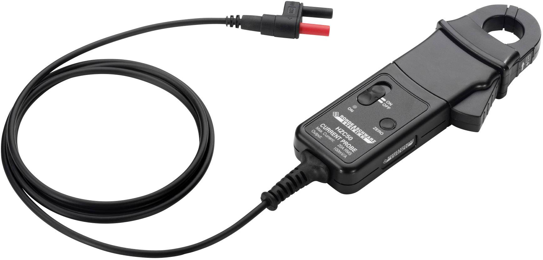 Adaptateur de pince ampèremétrique électrique avec câble de connexion et pinces, utilisé pour mesurer les intensités de courant sans contact direct.