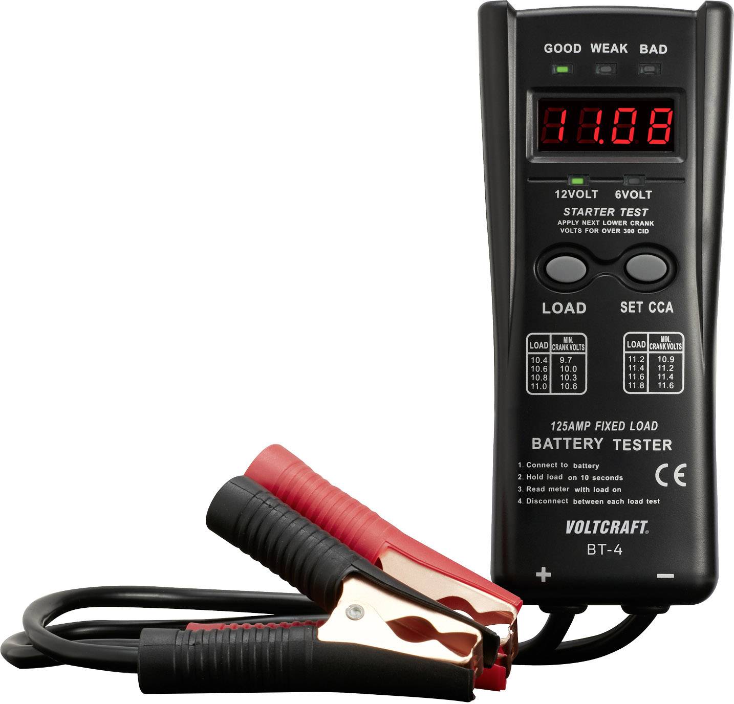 Testeur de batteries VOLTCRAFT BT-4 Type d'affichage (détails): LED Convient pour: Batteries au plomb 1 pc(s)