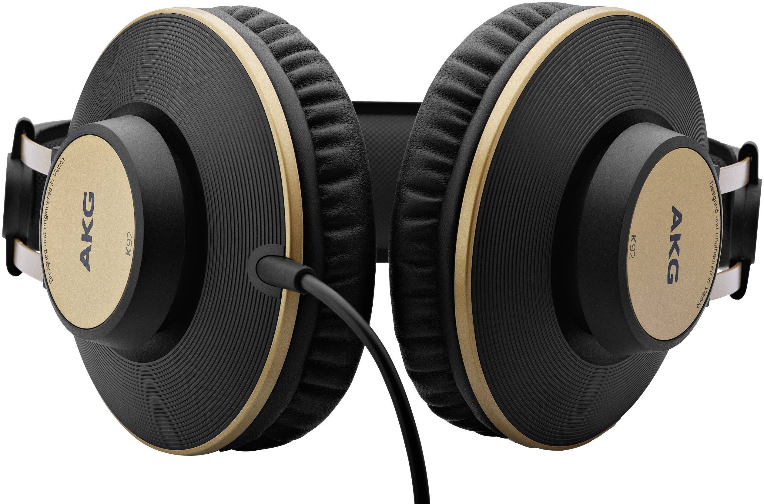 Casque supra-auriculaire pour le studio circum-aural filaire AKG Harman K92 noir, or