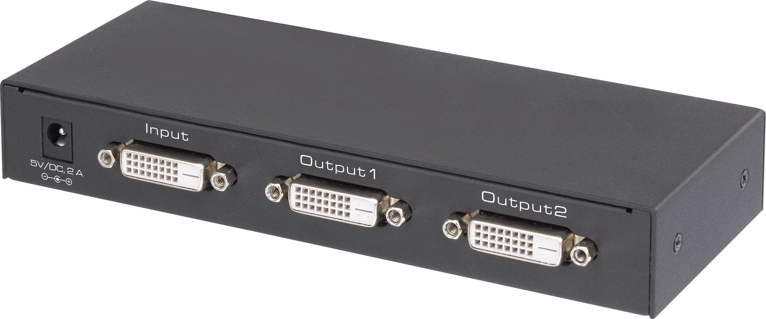 Renkforce 2 ports Répartiteur DVI compatible avec l'ultra HD 3840 x 2160 pixels noir