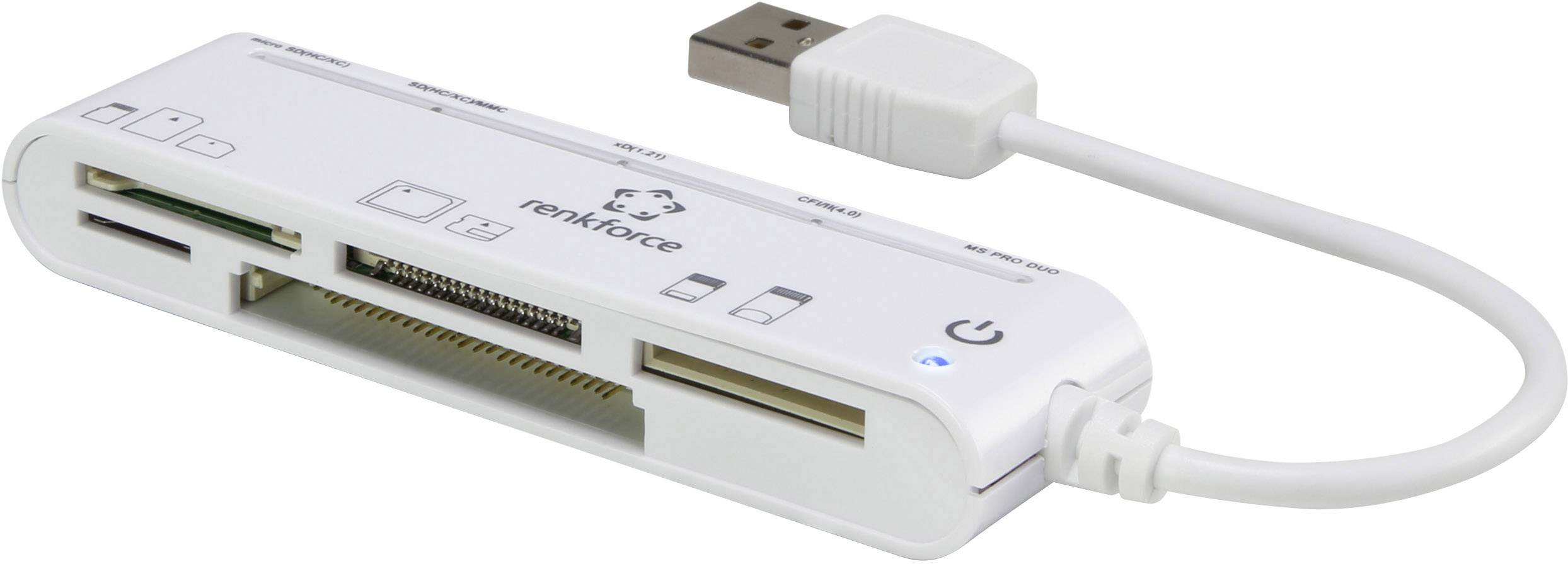 Renkforce CR45e Lecteur de carte mémoire externe USB 2.0 blanc