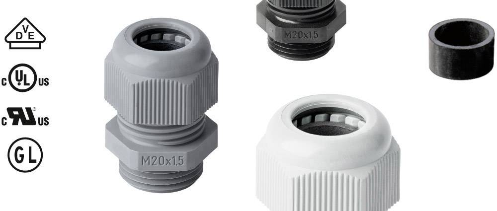 Presse-étoupe Jacob 50.620 PA7035 avec décharge de traction M20 Polyamide gris clair (RAL 7035)