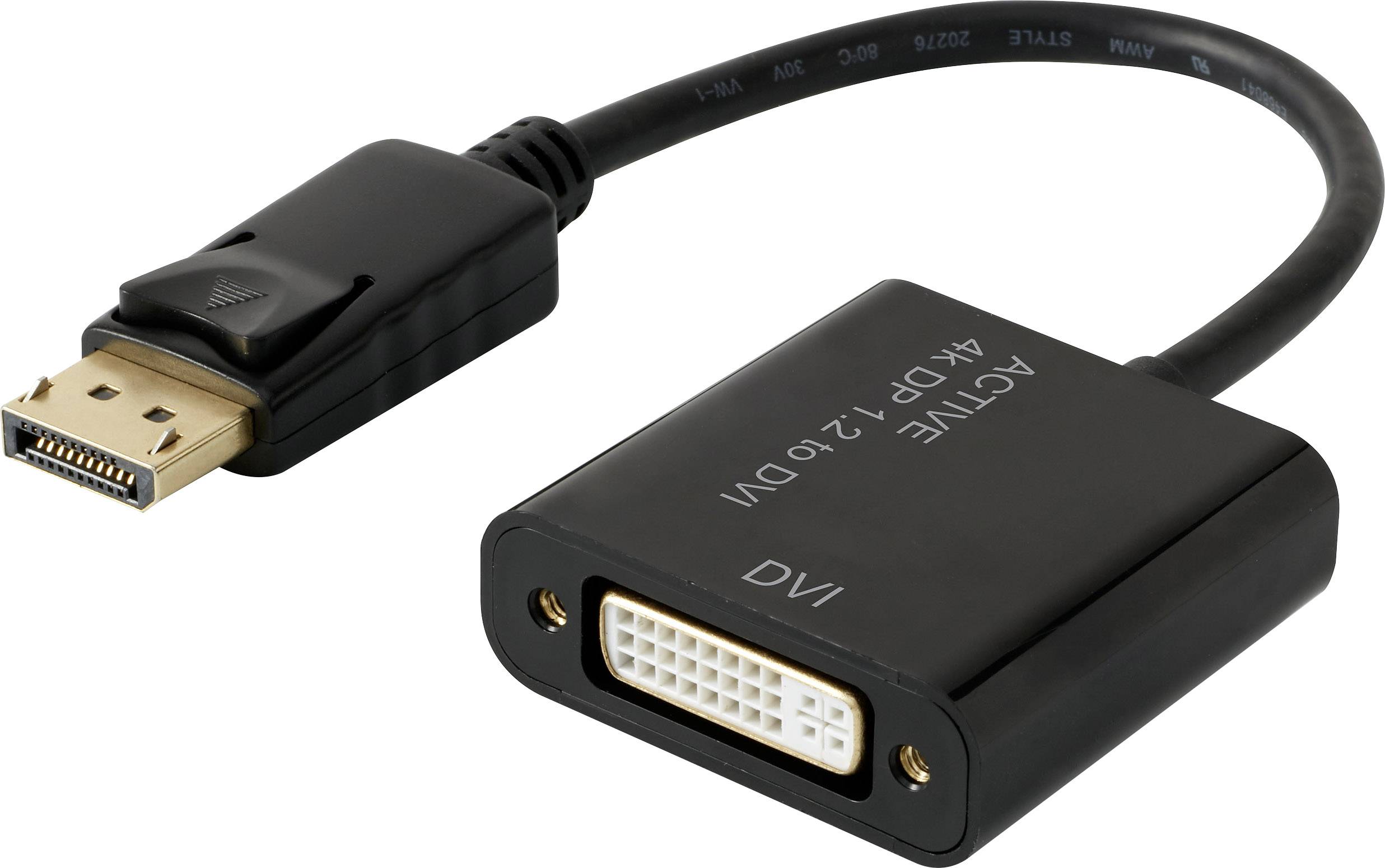 Adaptateur DisplayPort, DVI Renkforce RF-4299048 [1x DisplayPort mâle - 1x DVI femelle 24+5 pôles] 10.00 cm noir contacts dorés