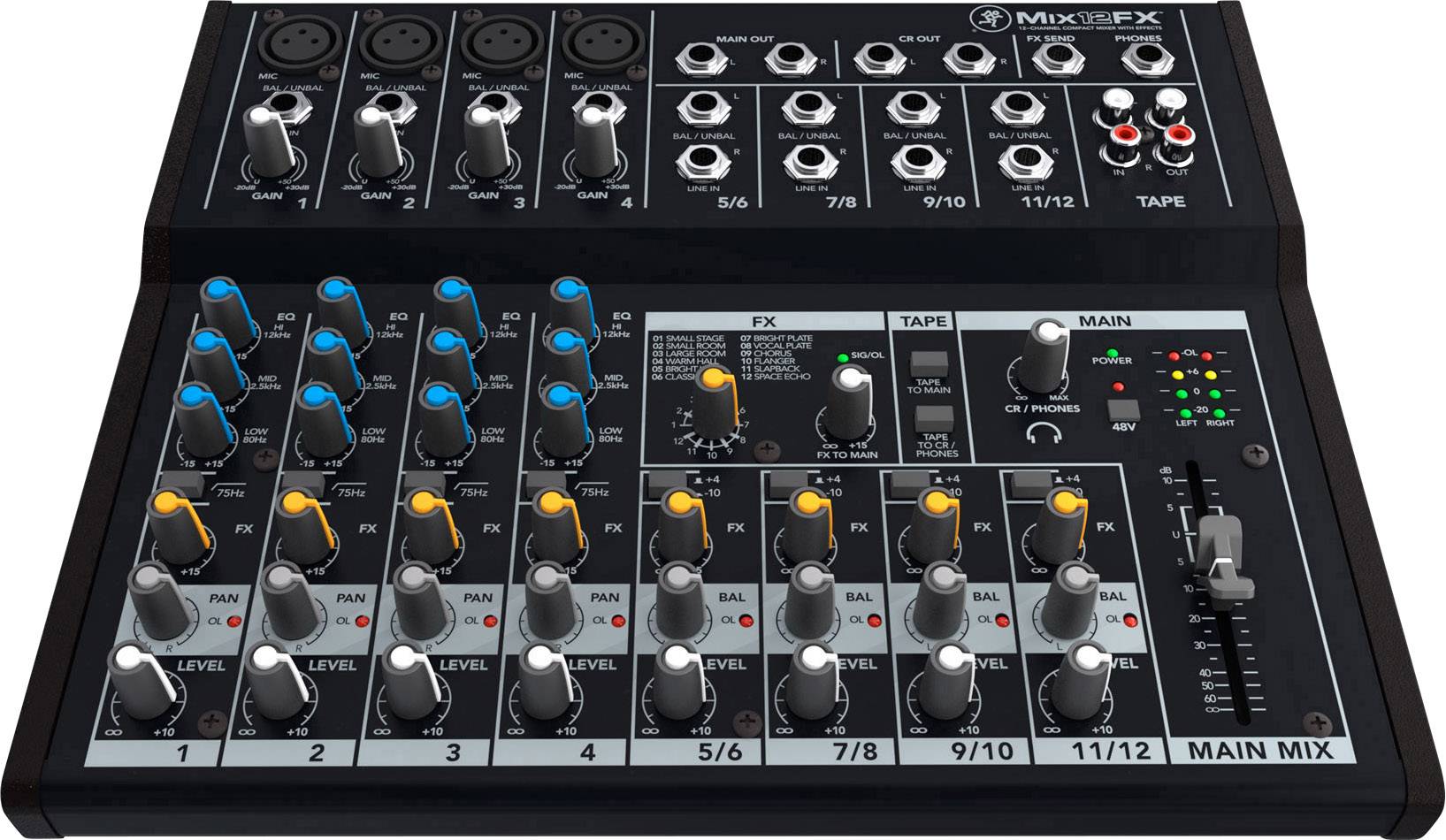 Mackie MIX12FX Console de mixage Nombre de canaux:12
