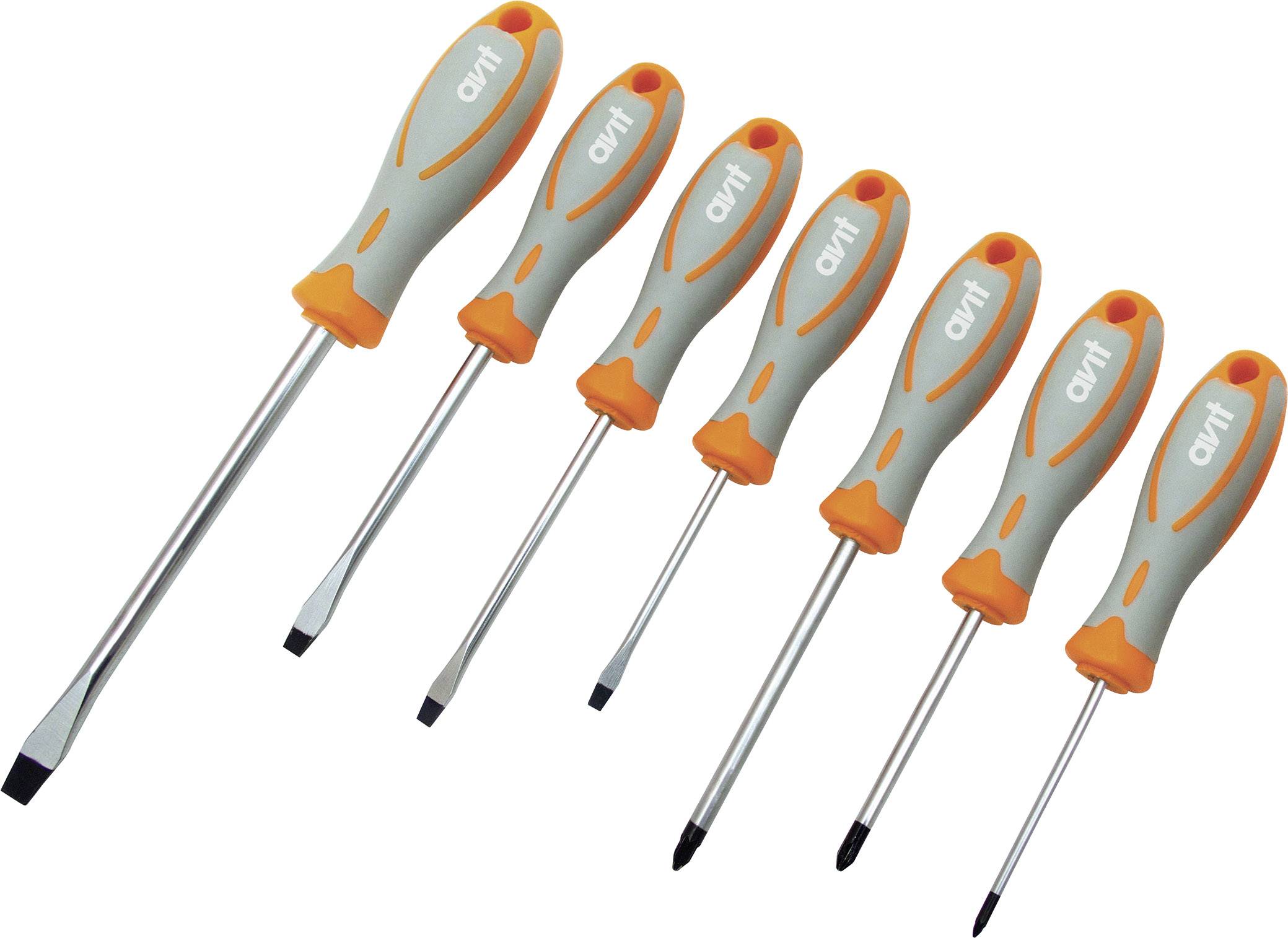 AVIT pour l'atelier Jeu de tournevis 7 pièces vis à fente, plus/moins